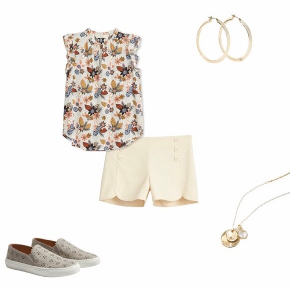 Loft Ruffle Split Neck Top - Picture 8 of 8